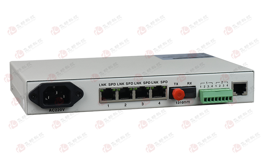 飛暢科技-桌面型4路電話+4路以太網+2路數(shù)據(jù) 電話光端機