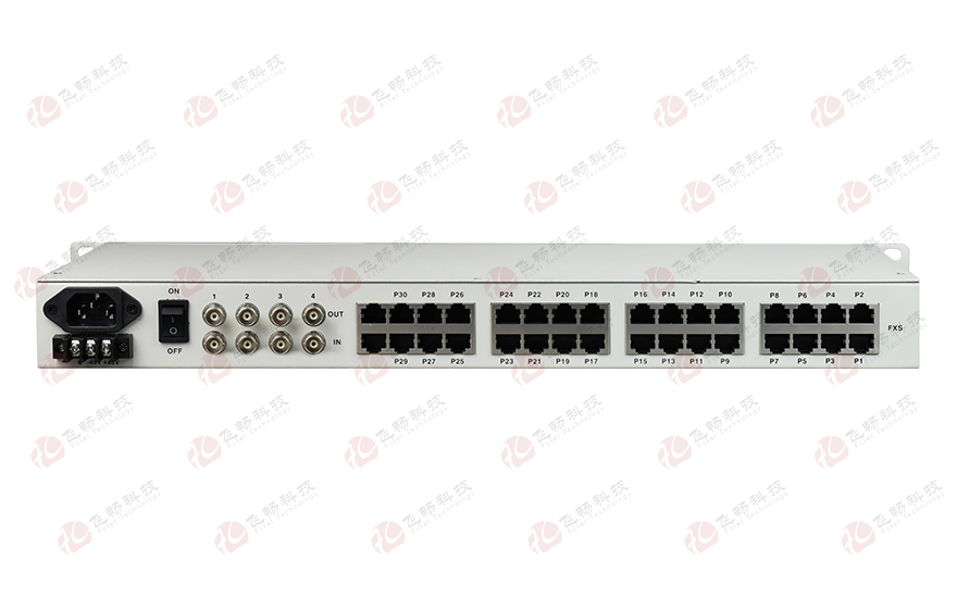 飛暢科技-32路電話(huà)+4E1+4GE+4路串口 電話(huà)光端機(jī)(19英寸1U)
