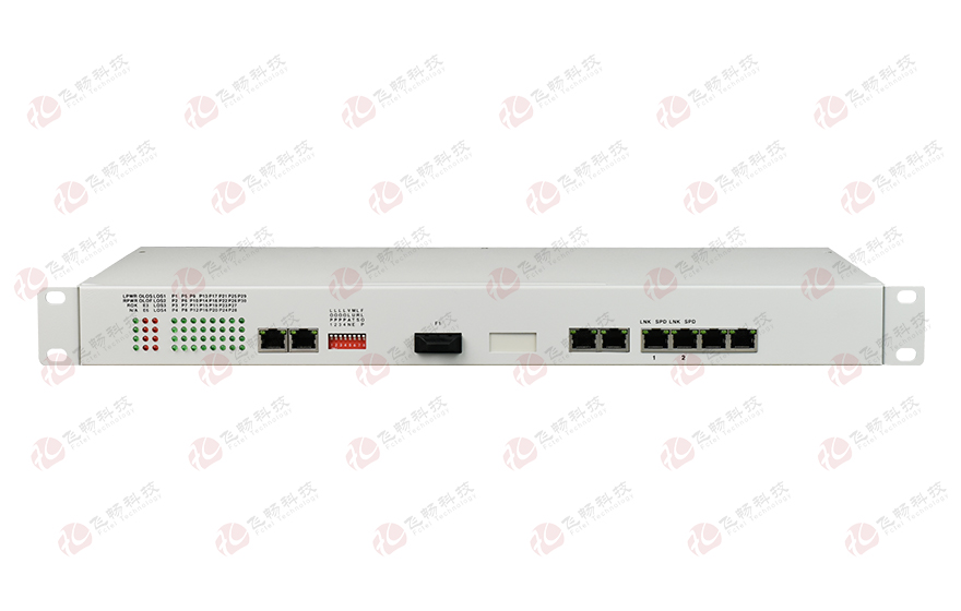 飛暢科技-32路電話(huà)+4E1+4GE+4路串口 電話(huà)光端機(jī)(19英寸1U)